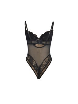 Subblime 955618 - Black Floral Lace Bodysuit S/M