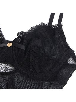 Subblime 955618 - Black Floral Lace Bodysuit S/M