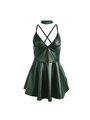 Subblime 955441 - Abito con Spalline in Pelle Vegana Verde L/XL