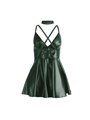 Subblime 955441 - Abito con Spalline in Pelle Vegana Verde L/XL