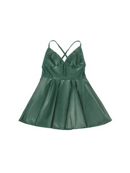 Subblime 955441 - Vegan Leather Dress with Straps Green L/XL