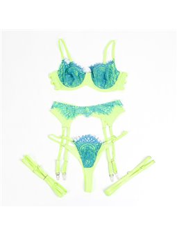 Subblime 955328 - Lace Set with Green & Blue Details L/XL