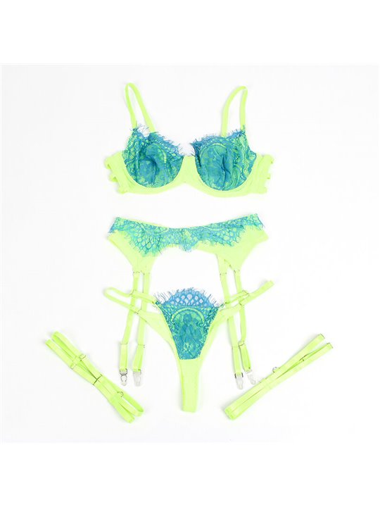 Subblime 955328 - Lace Set with Green & Blue Details L/XL
