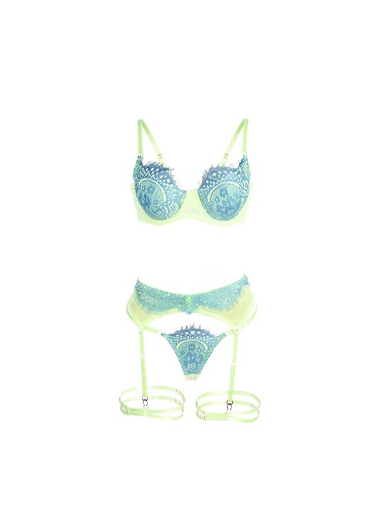 Subblime 955328 - Lace Set with Green & Blue Details L/XL