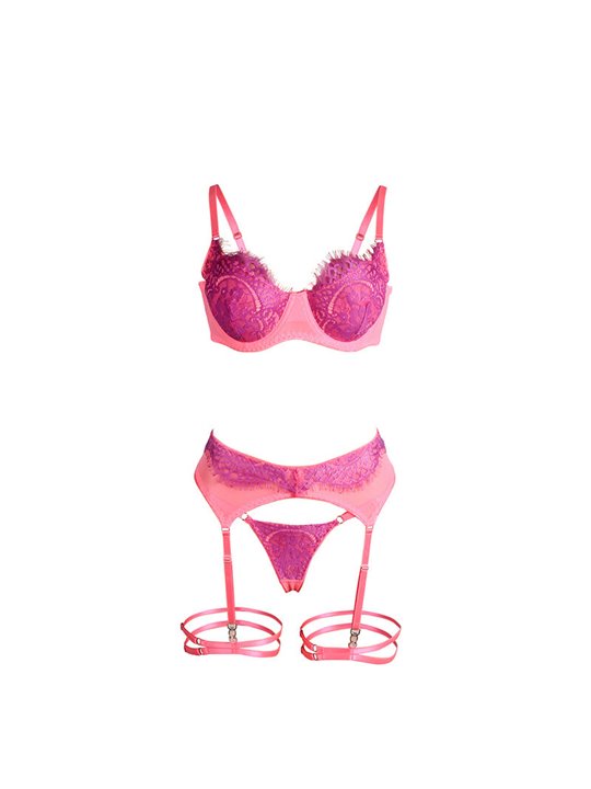 Subblime 955366 - Lace Set with Pink & Purple Details L/XL