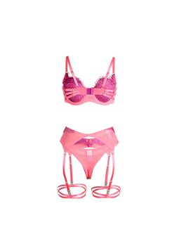 Subblime 955366 - Lace Set with Pink & Purple Details L/XL