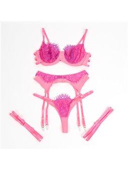 Subblime 955366 - Lace Set with Pink & Purple Details L/XL