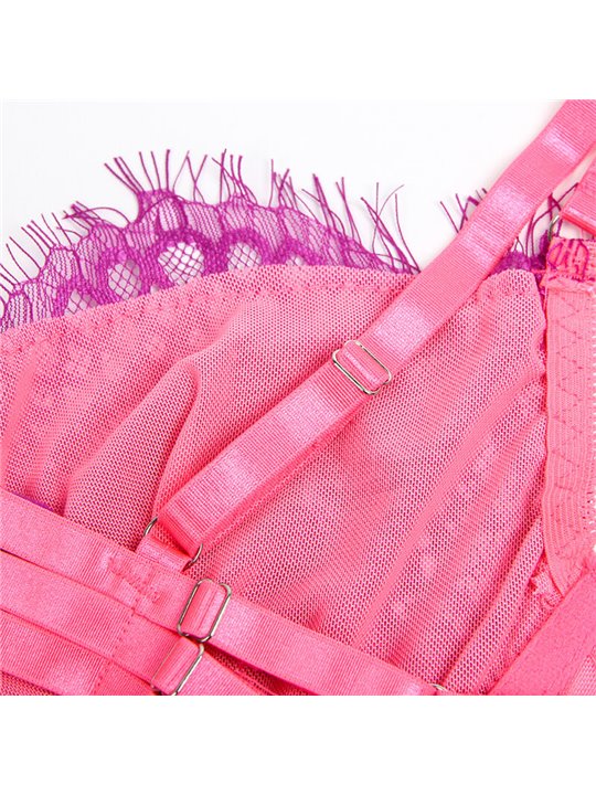 Subblime 955366 - Lace Set with Pink & Purple Details L/XL