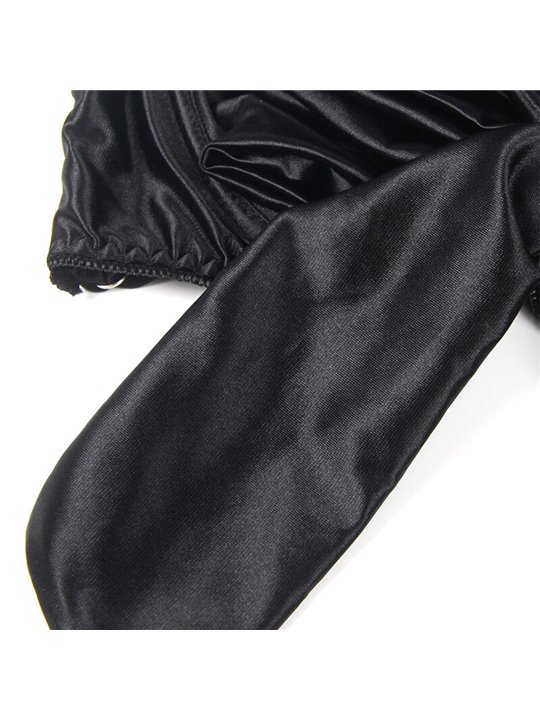 Subblime 955199 - Perizoma e Reggiseno con Fiocco Nero Regolabile S/M