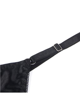 Subblime 955205 - Black Adjustable Bow Thong & Bra L/XL