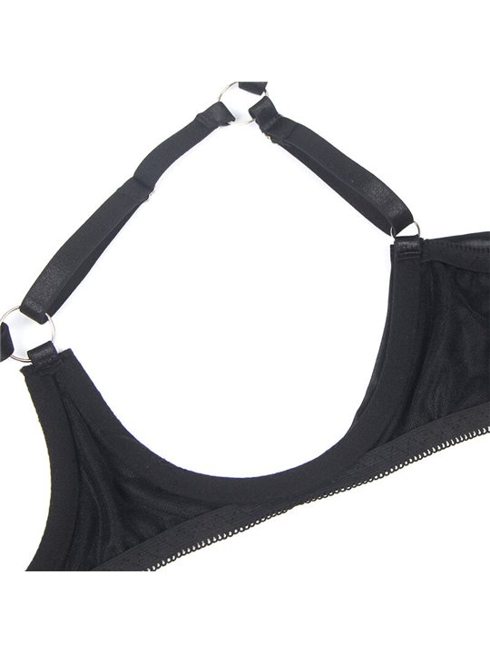 Subblime 955205 - Perizoma e Reggiseno con Fiocco Nero Regolabile L/XL