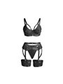 Subblime 955236 - Completo Bondage Nero con Reggicalze Abbinato S/M