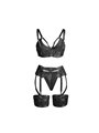 Subblime 955236 - Completo Bondage Nero con Reggicalze Abbinato S/M