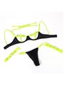 Subblime 955274 - Completo Intimo con Collana e Dettagli Verde Fluo S/M