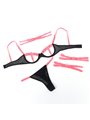 Subblime 955298 - Lingerie Set with Necklace & Neon Pink Details S/M