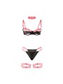 Subblime 955304 - Lingerie Set with Necklace & Neon Pink Details L/XL