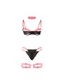 Subblime 955304 - Lingerie Set with Necklace & Neon Pink Details L/XL