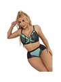 Subblime 955557 - Perizoma e Reggiseno in Vernice Verde con Cerniera S/M