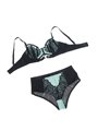 Subblime 955557 - Perizoma e Reggiseno in Vernice Verde con Cerniera S/M