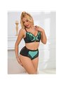 Subblime 955557 - Perizoma e Reggiseno in Vernice Verde con Cerniera S/M
