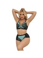 Subblime 955564 - Perizoma e Reggiseno in Vernice Verde con Cerniera L/XL