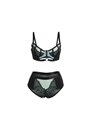 Subblime 955564 - Perizoma e Reggiseno in Vernice Verde con Cerniera L/XL