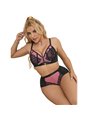 Subblime 955571 - Perizoma e Reggiseno in Vernice Rosa con Cerniera S/M