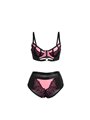 Subblime 955571 - Perizoma e Reggiseno in Vernice Rosa con Cerniera S/M
