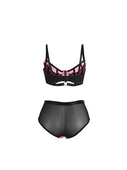 Subblime 955571 - Perizoma e Reggiseno in Vernice Rosa con Cerniera S/M