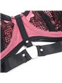 Subblime 955571 - Perizoma e Reggiseno in Vernice Rosa con Cerniera S/M