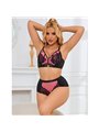 Subblime 955571 - Perizoma e Reggiseno in Vernice Rosa con Cerniera S/M