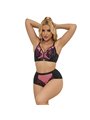 Subblime 955588 - Pink Patent Thong & Bra with Zipper L/XL