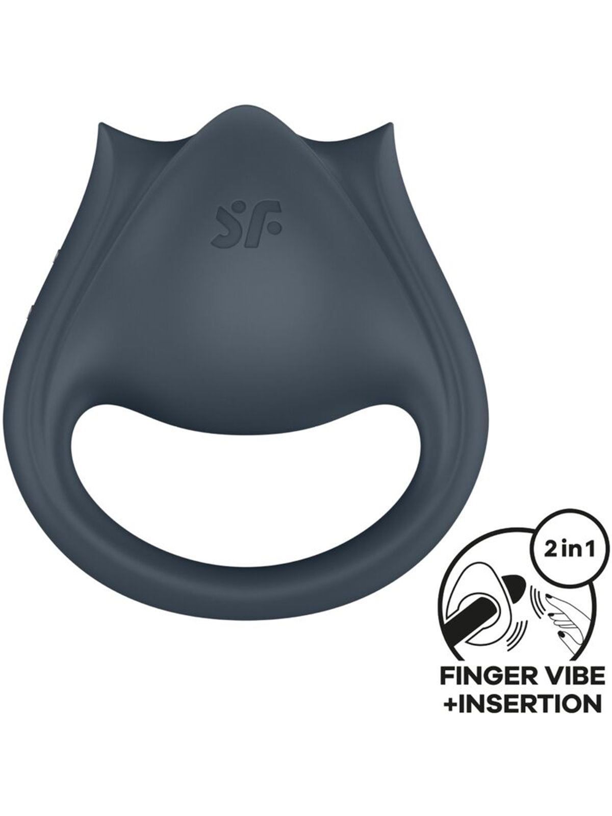 Satisfyer Perfect Pair 2 - Anello Fallico e Vibratore da Dito Grigio