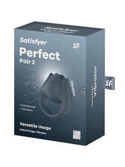 Satisfyer Perfect Pair 2 - Anello Fallico e Vibratore da Dito Grigio