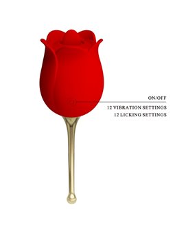 Pretty Love Rose Lover - Red Clitoral Stimulator 12 Vibrations
