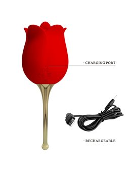Pretty Love Rose Lover - Red Clitoral Stimulator 12 Vibrations