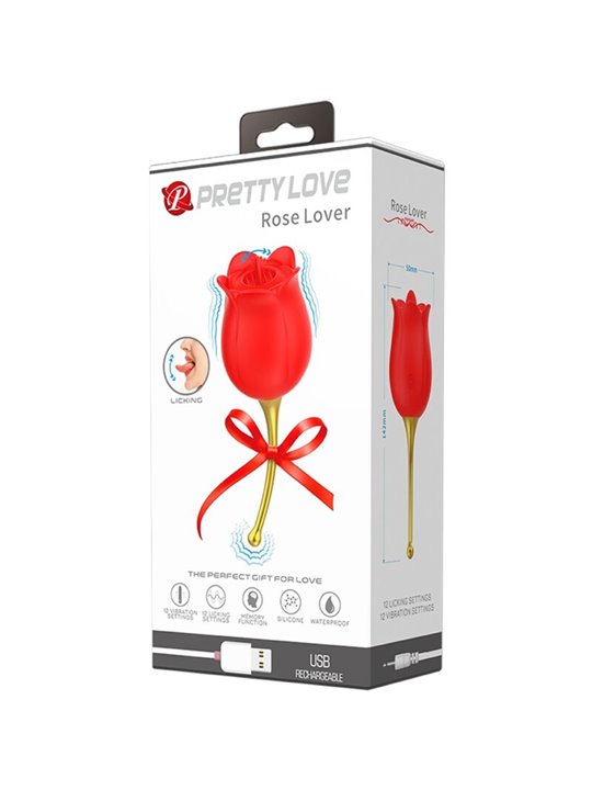 Pretty Love Rose Lover - Red Clitoral Stimulator 12 Vibrations