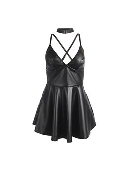 Subblime 955380 - Abito Sexy in Pelle Vegana Nera L/XL
