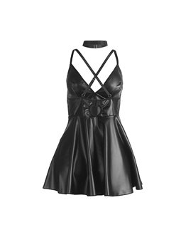 Subblime 955380 - Abito Sexy in Pelle Vegana Nera L/XL