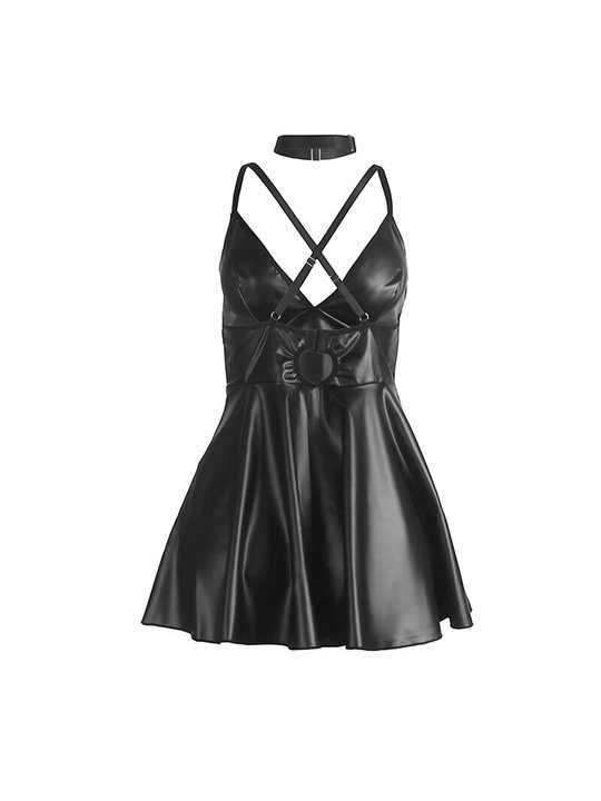 Subblime 955380 - Abito Sexy in Pelle Vegana Nera L/XL