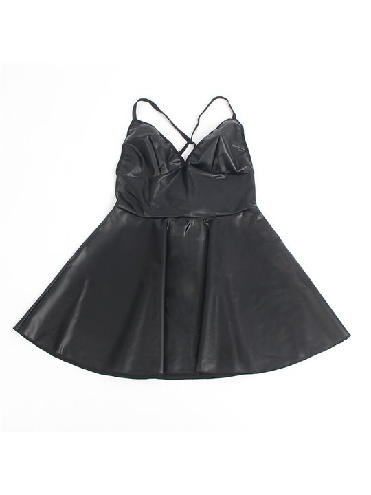 Subblime 955380 - Abito Sexy in Pelle Vegana Nera L/XL