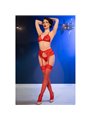 Chilirose CR 4848 - Red Lace Bra Set + Thong + Stockings L