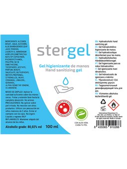 Stergel - 100 ML Hand Sanitizing Gel with Aloe Vera