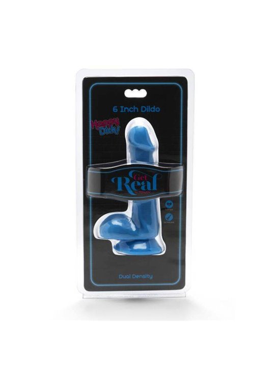 Get Real - Happy Dicks Dildo 12 CM Balls Blue
