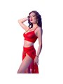 Chilirose CR 4850 - Red Top & Leggings Set with Gold Accessories M