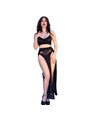 Chilirose CR 4672 - Gonna e Top Neri con Catene e Perizoma Abbinato M