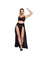 Chilirose CR 4672 - Black Skirt & Top with Chains and Thong L