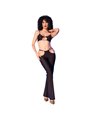 Chilirose CR 4851 - Black Top & Leggings Set with Gold Accessories M