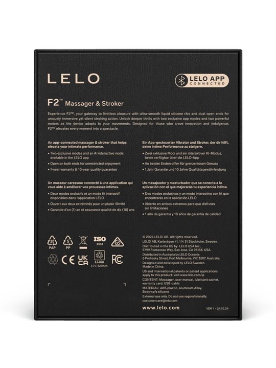 Lelo F2S™ - Masturbatore Maschile in Silicone Liquido Rosso con App