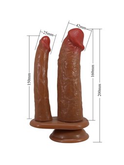Pretty Love Goran - Doppio Dildo Realistico in Silicone Mulatto